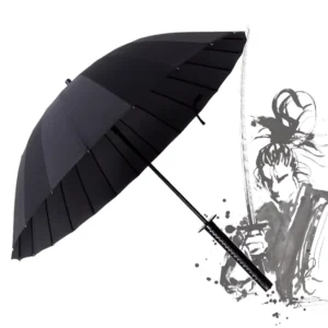Windproof Samurai Umbrella Semi-Automatic Japanese Katana Handle Sword Umbrella