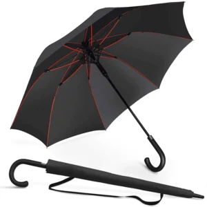 Windproof Straight Golf Umbrella Custom Logo J-Hook China Supplier