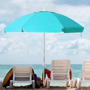 Windproof Sun Protection Outdoor Tilt Rain Beach Umbrella Plain Color