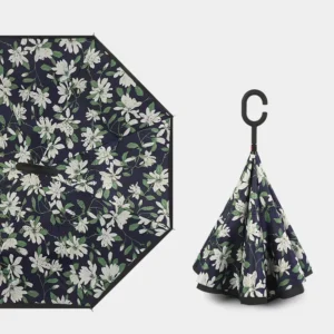 Windproof UV Protection Double-Layer Auto-Open 105cm Polyester Outdoor Car Straight Reverse Umbrella