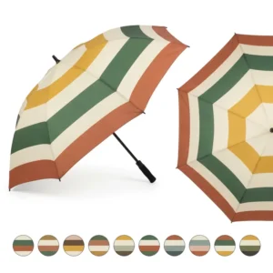 Windproof Waterproof 30 Inch Lightweight Fiberglass 8-Rib Golf Umbrella Large Single Canopy Semi-Automatic Straight