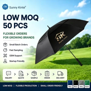 Double Layer Black Edge Protection Custom Golf Umbrella