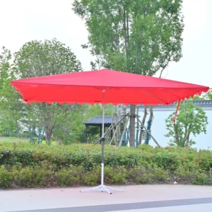 Windproof Waterproof Customizable Double Tent Square Stall Umbrella 2.5x3m Galvanized Steel 4 Ribs UV Block Outdoor