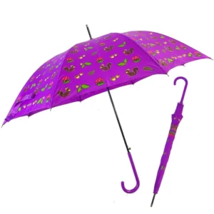 Windproof Waterproof Stick Umbrella Color-Changing Fiberglass Ribs