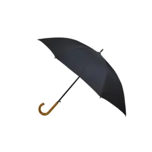 Windproof Wood Crook Handle Walking Stick Umbrella with Heat Transfer Paper Print