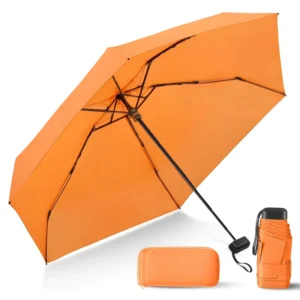 Woman UV Protection Manual Mini Travel Pocket Portable Tiny Ultra 5 Folding Umbrella