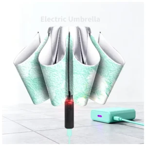 Women’s 2nd Generation Auto-Shrinking Electric Sunshade Wedding Umbrella Three-Folding for Travel