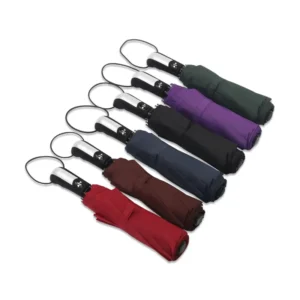 Women’s 3-Fold Automatic Windproof Umbrella Customized Logo 10 Ribs 100cm Open Diameter American Style Foldable Umbrella