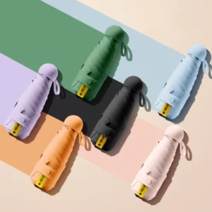 Women’s 5-Fold Mini Pocket Rain Umbrella, Ultra-Light