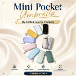 Women’s Dual Purpose Portable 5 Fold Mini Sunblock UV Protection Umbrella Sunshade for Women Customized logo Printed