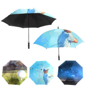 Women’s Golf Umbrella with Custom Printable Sunshade and Straight Design for Travel