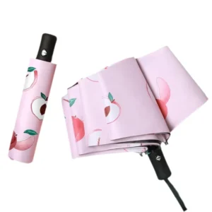 Women’s Large Fully Automatic Fruit-Pattern Folding Umbrella with UV Protection