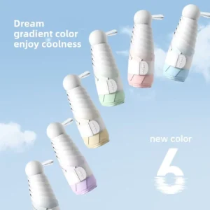 Women’s Portable Mini Parasol Umbrella 50% Gradient Capsule Design for Sun UV Protection for Travel Rainy