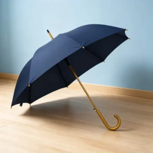 Wooden Curved Handle Advertising and Business Gift Windproof Waterproof Custom Stick Straight Umbrella with Logo Print