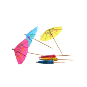 Wooden Decorative Toothpicks Mini Paper Umbrella Tooth Picks for Short Party