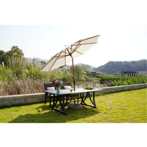 Wooden Frame Outdoor Courtyard Cafe Resort Parasol
