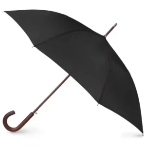 Wooden Handle 48-Inch Auto-Open Windproof Waterproof Straight Stick Umbrella