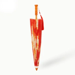 Wooden Handle Oil Paper Umbrella with Bamboo Frame and 24 Ribs for Travel