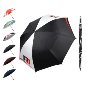 Wooden J-Handle Metal Golf Umbrella