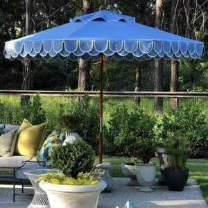 Wooden Outdoor Courtyard Pagoda Umbrella with Aluminum Frame