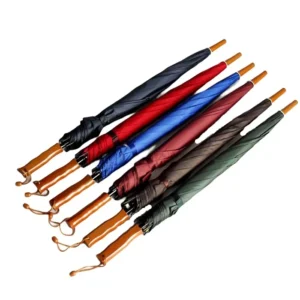 Wooden Straight Handle High Quality 30inch 8k Solid Color Big Size Umbrella