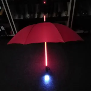YB Custom Portable Led Umbrellas with 7 Color LED Light Changing Rain Straight Umbrella Built in Flashlight
