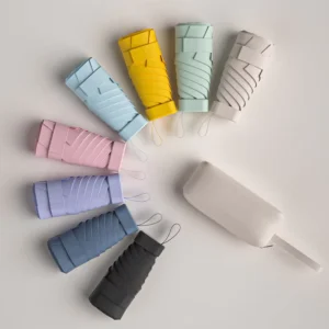 YB New Arrival Anti UV Small Mini Pocket Umbrella Business Gifts Foldable Umbrella With Zipper Hard Case