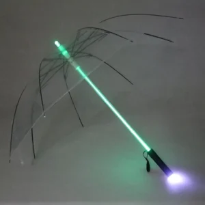 YB Traditional Small High Quality Functional Unique Black Led Shaft Transparent Umbrella