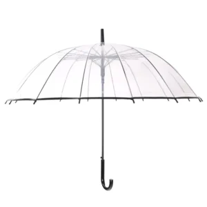YH-H 23-Inch 16K Golf Umbrella with Transparent POE Fabric, Plastic J-Handle, and Custom Logo