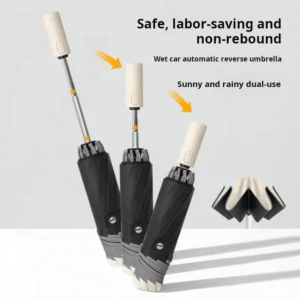 YH-H Fully Automatic Large Folding Reverse Umbrella, Anti-Rebound, Aluminum Ribs, Sun Protection