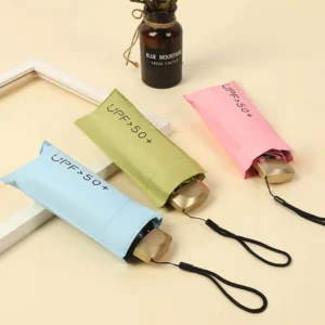 YH L Flat Five Fold Umbrella UV Resistant Umbrella Vinyl Sunscreen Foldable Advertising Umbrella