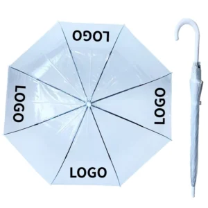 YS 1007 Factory Promotional Gift Umbrella Clear Transparent Umbrella Outdoor Auto Open POE Umbrella with Logo