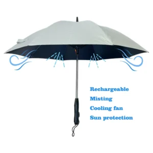 YS 1020 Multi Function Outdoor Cooling Parasol 8K Ribs Anti UV Fan Water Misting Umbrella