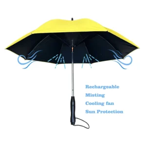 YS-1020R Factory Rechargeable Fan Umbrella with Cooling Breeze Anti-UV Misting Manual Open