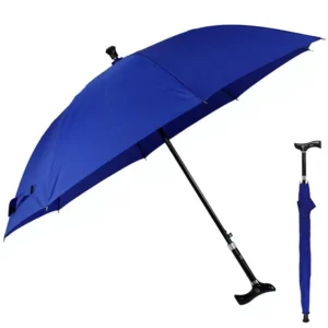 YS-1065 Factory Supply Stick Umbrella for Aged Custom Print Auto Open Cane Staff Walking Stick Crutch Umbrella