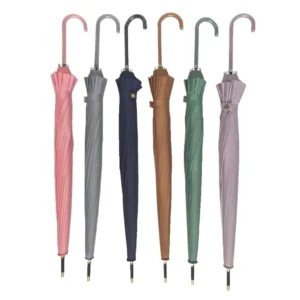 YS 1089 Custom Branded Auto Open Golf Umbrella Semi Automatic Classic Curved Handle 190t Rainy Days Straight Advertising
