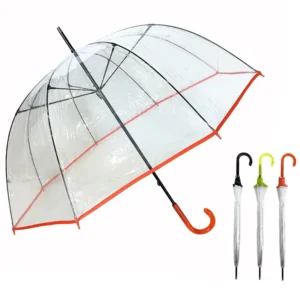 YS-1130 Factory Supply Transparent POE Umbrella with 8K Ribs, 97 cm Dome Shape, Manual Open