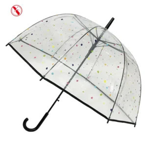 YS 1140 Factory Supply Large Transparent POE Umbrella 8K Ribs Dome Shape Manual Open Custom Logo Print for Rainy Days Adults