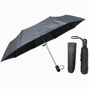 YS 3032 High Quality Portable Auto Open 3 Fold Umbrella Custom Plaid Fabric Design Factory Supply Compact UV Protection