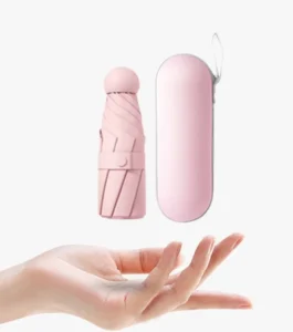 YS 5001 Portable Mini Paraguas Manual Open Anti UV Rainproof Black Coating Dual Use Super Light Weight Classic Capsule Shaped