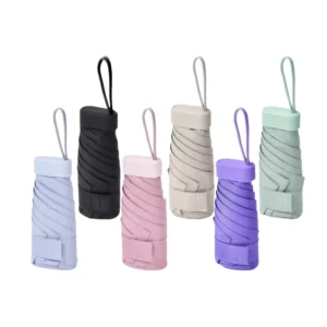 YS 5009 Mini 5 Fold Lightweight Portable Pocket Umbrella Custom Logo Branded Sunny Rainy Days Minimalist Travel Factory Supply
