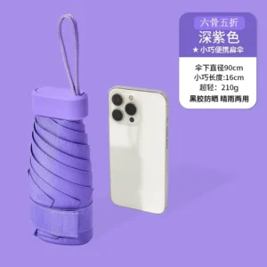 YS 5009 Mini 5 Fold Pocket Umbrella Compact Portable Manual Open UV Protection Travel Folding Umbrella Custom Logo.