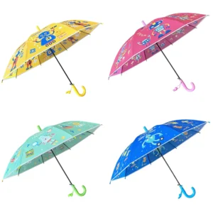 YS-6023 Factory Direct Supply Kids Umbrella with Robot Patterns, POE Canopy, and Automatic Opening