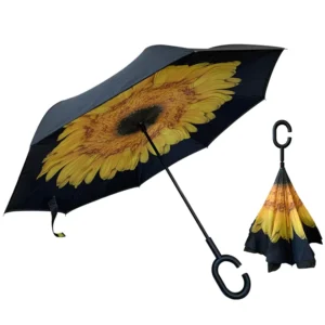 YS-8005 Fiberglass Manual Reverse Umbrella C-Handle Double Canopy 106 cm 8-Rib
