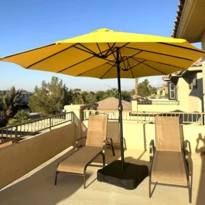 Yellow 15ft Patio Market Umbrella, Large Double-Sided Rectangle with Crank Handle for Garden Deck Backyard