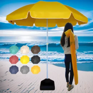 Yellow Custom Commercial Print Beach Umbrella 2 x 2m Outdoor Sunshade
