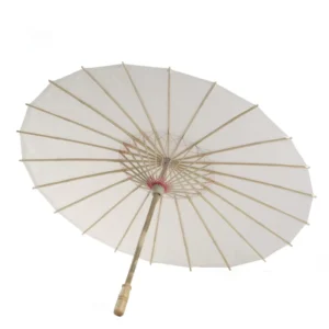 ZY144 DIY Handmade Drawing Blank Wooden Handle Paper Umbrella
