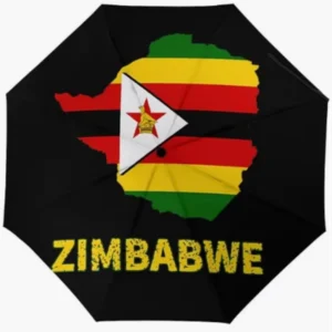 Zimbabwe Flag Printed One-Touch Fully Automatic Open Close Umbrella