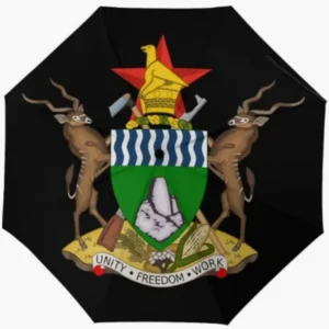 Zimbabwe Flag Printed Sun Rain Fully Automatic Open Close Umbrella