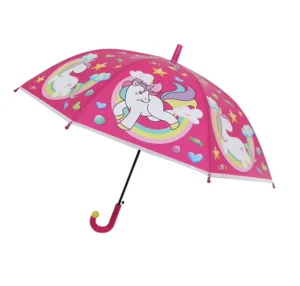 unicorn Auto Open Straight J Handle Kids Umbrella